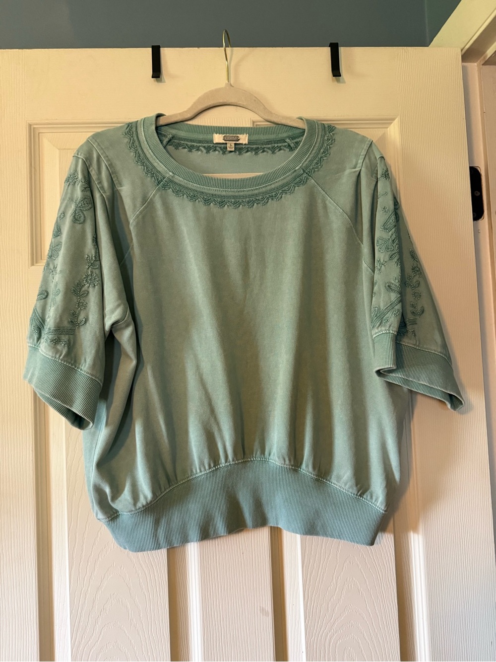 NWOT | Gimmicks by BKE | Embroidered Washed Dolman Top | Sage Green | Size: L